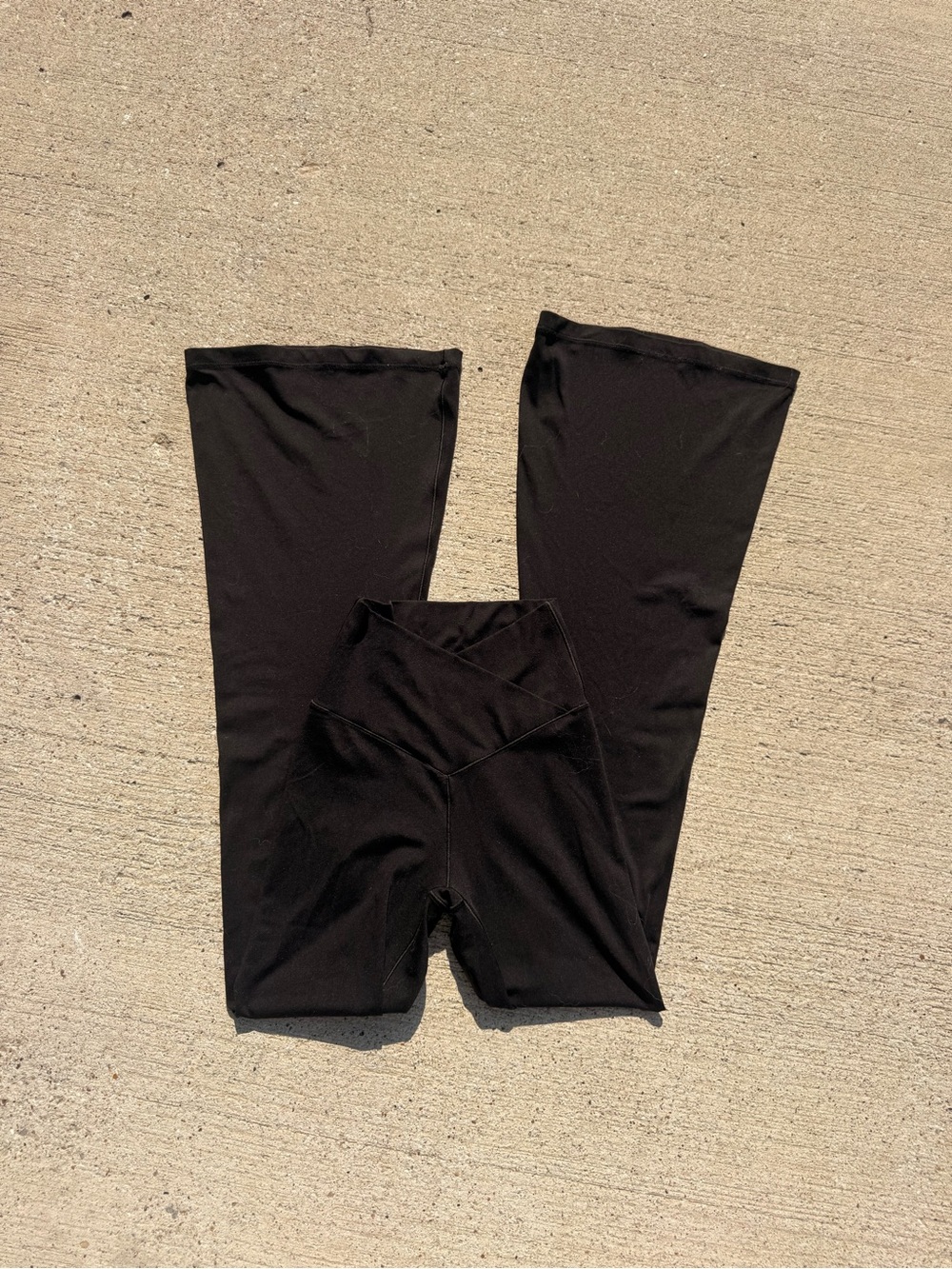 Black Aerie Crossover Flare Leggings